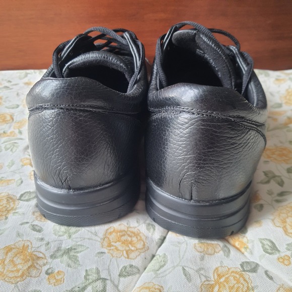 Drew Walker II Men Solid Black Leather Lace Up Oxford Comfort Walking Shoes 9W